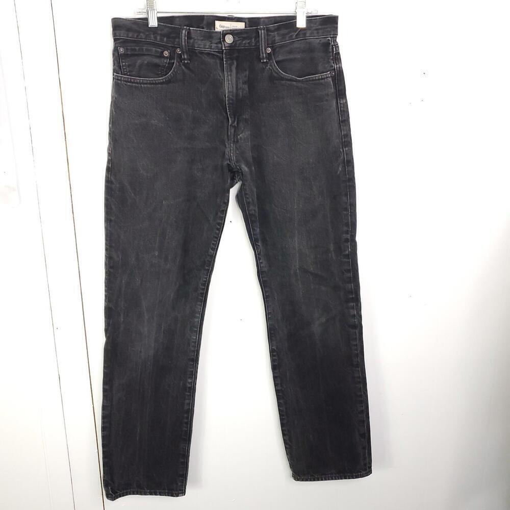 Gap Jeans Mens 33 80s Washed Black Straight Leg Weekend Office Casual